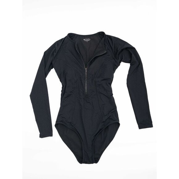 Athleta Other - Athleta Womens Small One Piece Bathing Suit Black Long Sleeve Swim